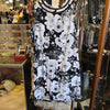 TALBOTS Black/White Floral Sleeveless Dress 1X - PopRock Vintage. The cool quotes t-shirt store.