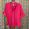 B Hot Pink Half Button Top XL - PopRock Vintage. The cool quotes t-shirt store.