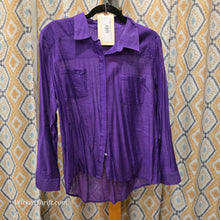  CHICOS Purple Rayon Blend Button Up 2 - PopRock Vintage. The cool quotes t-shirt store.