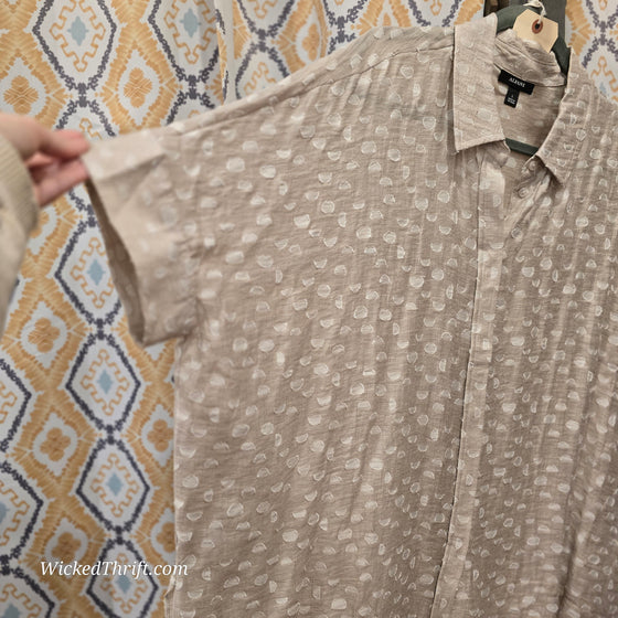 ALFANI Tan Polkadot Button Up L - PopRock Vintage. The cool quotes t-shirt store.