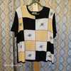 ALFRED DUNNER Black/White/Yellow Knit Short Sleeve 2X - PopRock Vintage. The cool quotes t-shirt store.