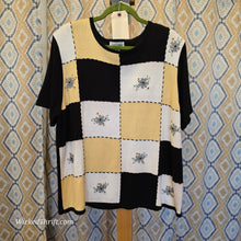  ALFRED DUNNER Black/White/Yellow Knit Short Sleeve 2X - PopRock Vintage. The cool quotes t-shirt store.