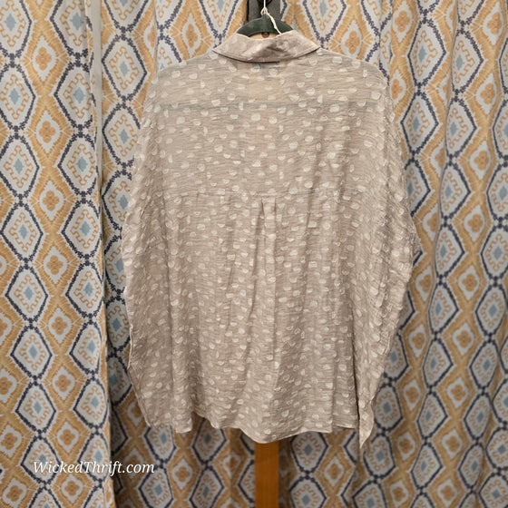 ALFANI Tan Polkadot Button Up L - PopRock Vintage. The cool quotes t-shirt store.