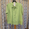 DRESSBARN Green Silk/Linen Blend Button Up 20W - PopRock Vintage. The cool quotes t-shirt store.