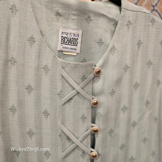 RM RICHARDS Green Diamond Pattern Button Up XL - PopRock Vintage. The cool quotes t-shirt store.