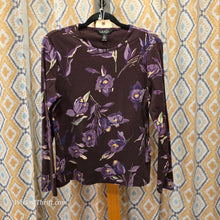  LAUREN RALPH LAUREN Purple Floral Long Sleeve L - PopRock Vintage. The cool quotes t-shirt store.